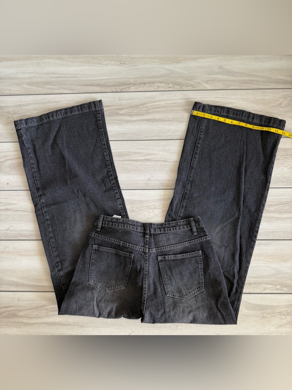 MISSGUIDED Wide Leg High Rise Black Denim Jeans Black Size 29 NWT IN PACKAGE - Picture 7 of 12
